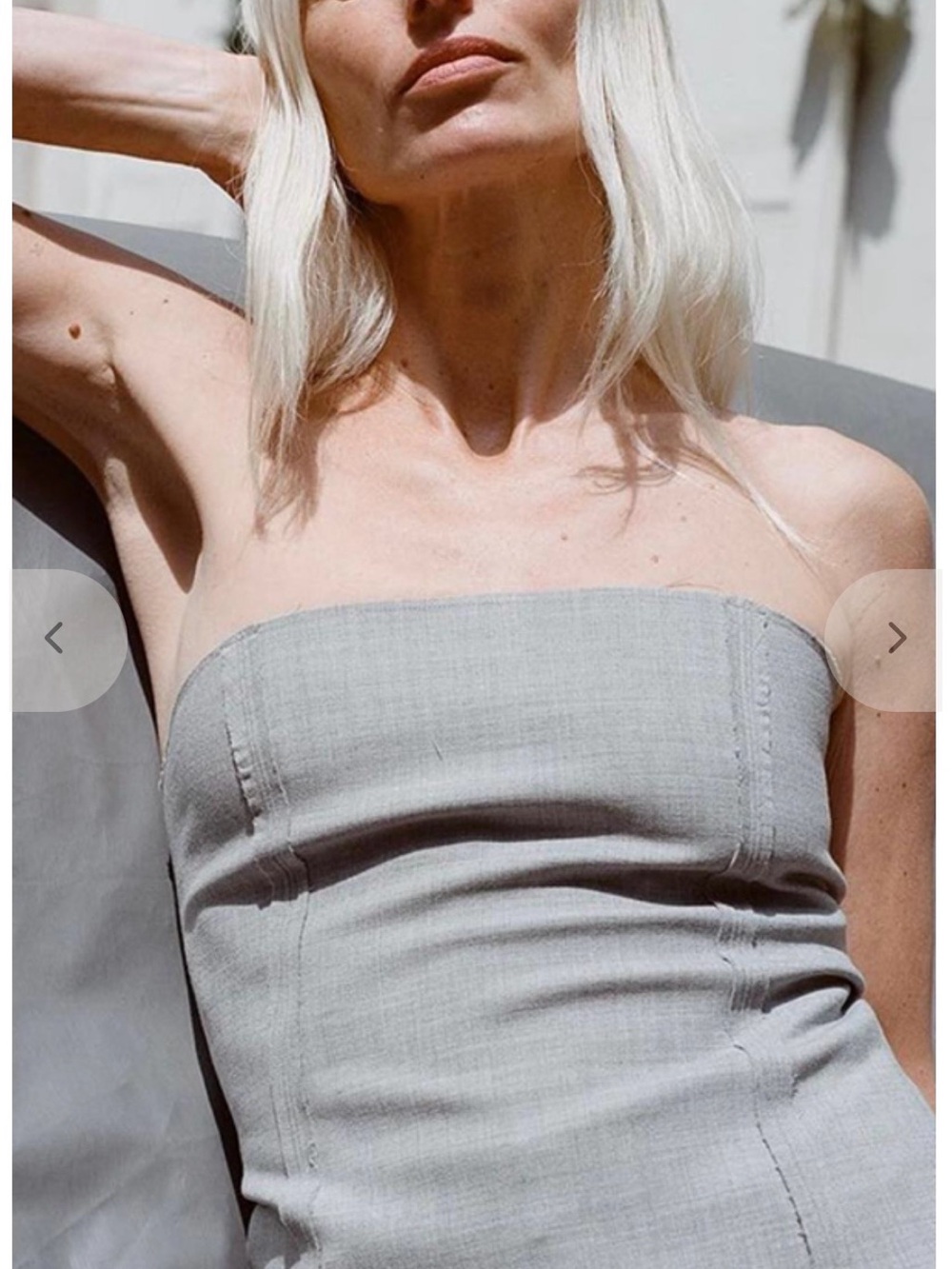 St Agni grey bustier tube w raw hems - M - Picture 4 of 6